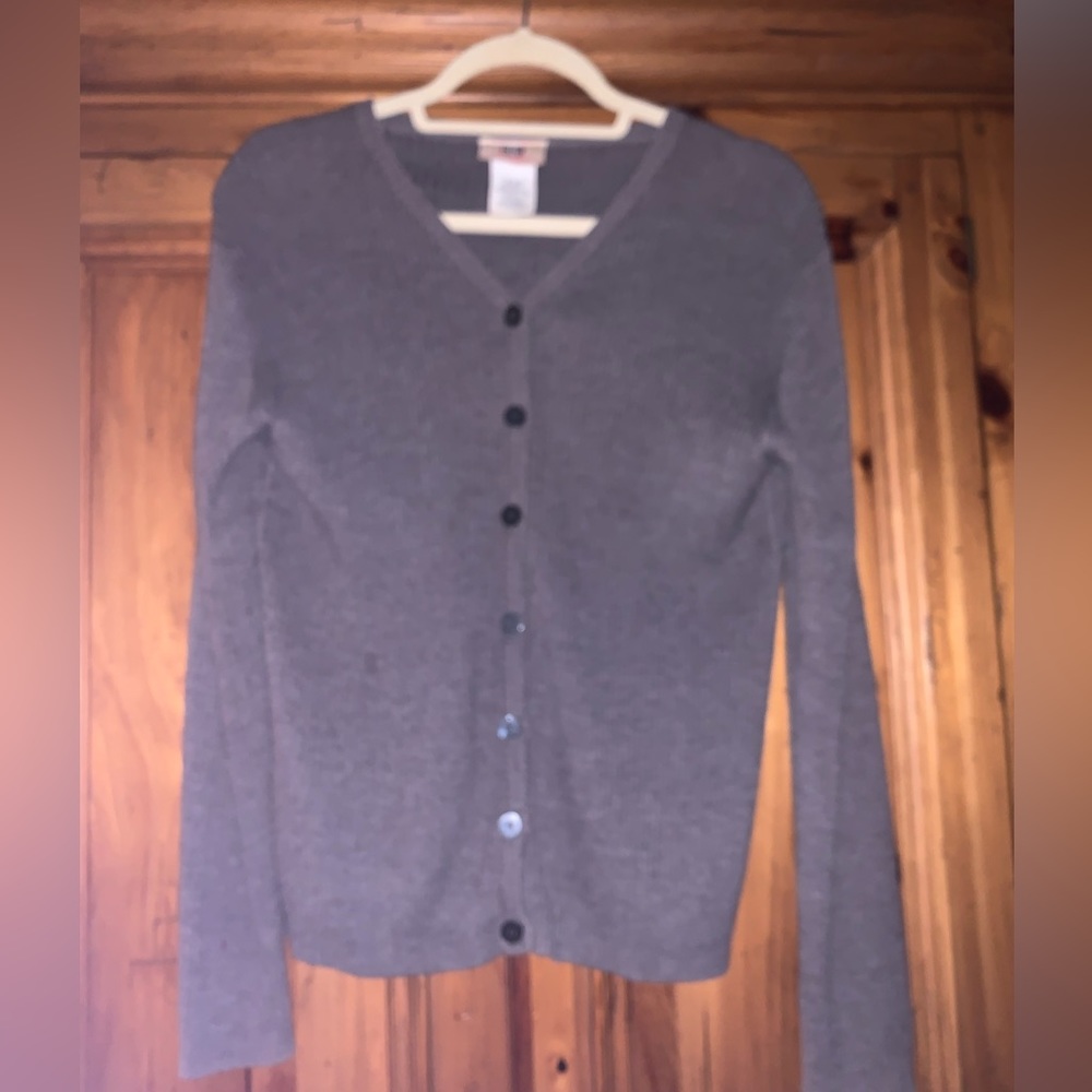 size small Faded Glory Authentic Wear button down charcoal grey cardigan